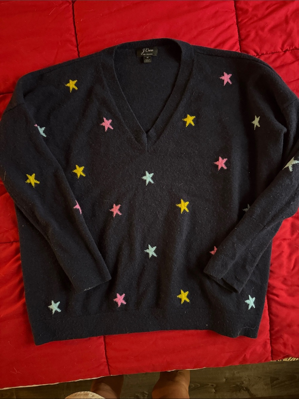 JCrew cashmere star sweater size medium